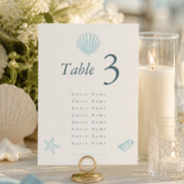 Küsteneleganz Hochzeit Tischnummer