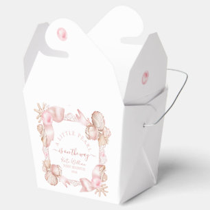 Küsteneleganz rosafarbenes Perlen-Baby-Shower Geschenkschachtel
