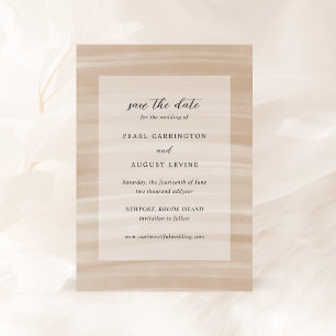Küsteneleganz Sandfarbene Neutrale Elegante Hochze Save The Date