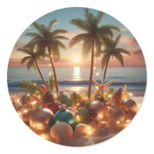 Küsteneleganz: Weihnachts-Strandaufkleber