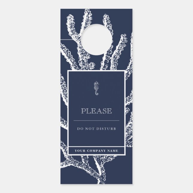 Küstenentfernung: nautisches Seepferd und Korallen Türanhänger (Vorderseite)