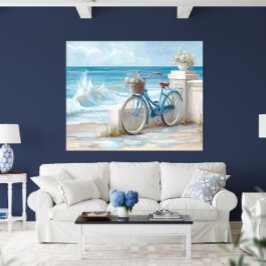 Küstenfahrrad Meeresufer Wandkunst Druck | Poster