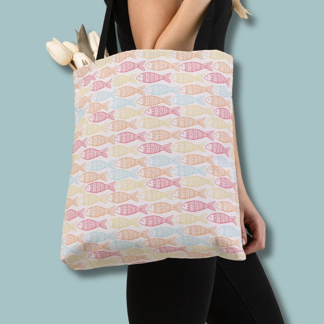 Küstenfang Fischmuster Tasche (Coastal catch fish pattern tote bag)
