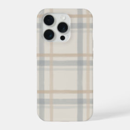 Küstenfensterpaneel-Karo in Nebelblau und Sand iPhone 15 Pro Hülle