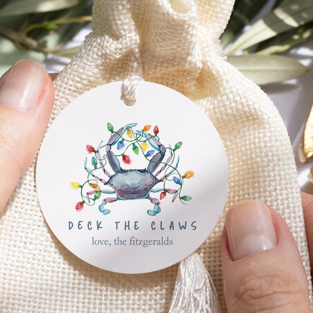 Küstengarnele “Deck the Claws” Weihnachtsgeschenka Geschenkanhänger (Von Creator hochgeladen)