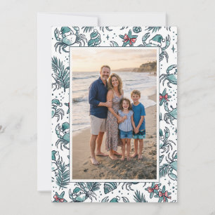 Küstengarnelen-Weihnachtsfamilienfoto Feiertagskarte