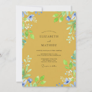 Küstengelbe Wildblumenhochzeit Einladung