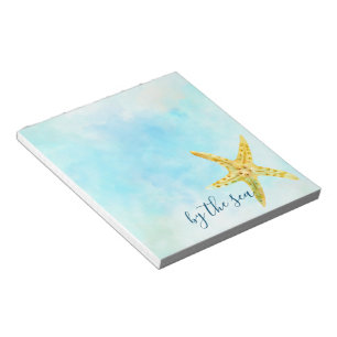 Küstengelber Seestern Aqua-Aquarell Notizblock