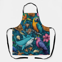 Küstengesinnung All-Over-Druck-Schürze Geschenk Schürze