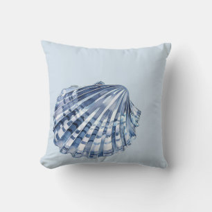 Küstengestaltung mit blauen und weißen Muscheln Kissen