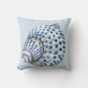 Küstengestaltung mit blauen und weißen Muscheln Kissen