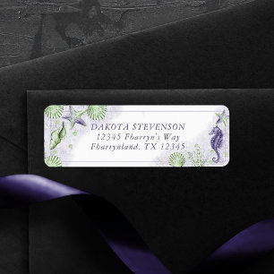 Küstenglanz   Lila und grüne Meer-Rücksendeadresse