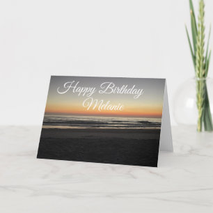 Küstenglücklicher Geburtstag-Sonnenuntergang-Unten Karte