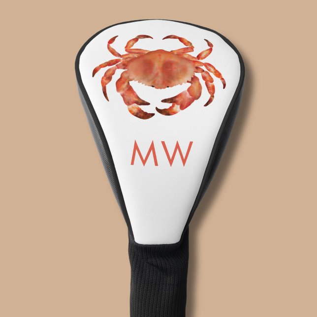 Küstengolf-Krabben-Krustentier-Headcover Golf Headcover (Brown coastal crab personalised golf head cover)