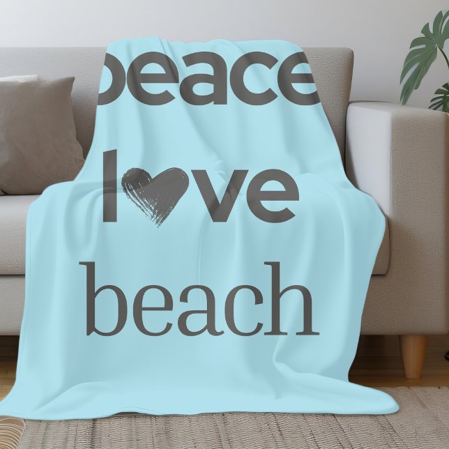 Küstengrün Frieden Liebe Strand Leben Modern Grafi Fleecedecke (Von Creator hochgeladen)