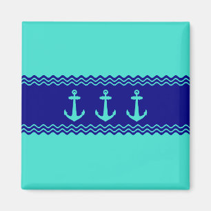 Küstengrünblaue Streifen Anker Schifffahrt Magnet
