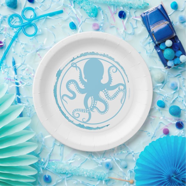 Küstengrüner Oktopus 2 Pappteller (Party)