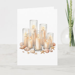 Küstenkerze Muschel Aquarell Karte