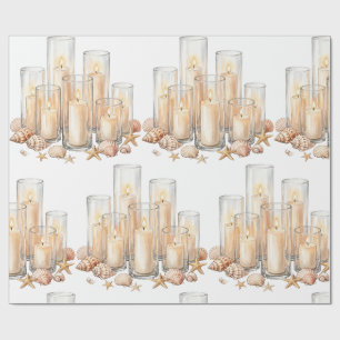 Küstenkerzen-Meeresschalen-Wasserfarbe Geschenkpapier