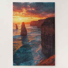 Küstenklippen-Sonnenuntergang-Puzzle