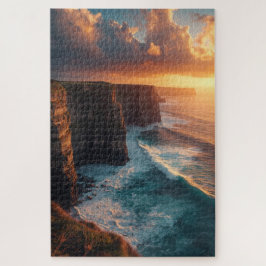 Küstenklippen-Sonnenuntergangs-Puzzle