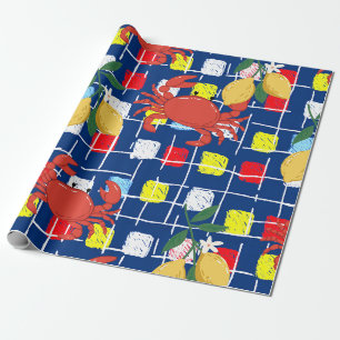 Küstenkrabben- und Zitronenmuster Geschenkpapier