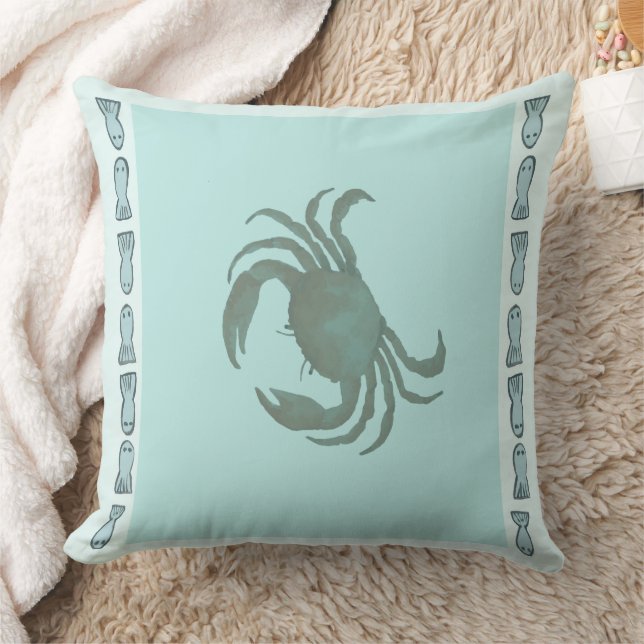 Küstenkrebse mit Bohemischen Fischgrenzen Kissen (Decke)