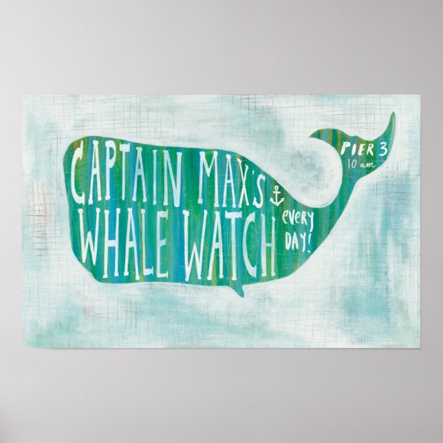Küstenkunst | Captain Max's Whale Watch Poster (Vorne)