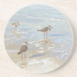 Küstenkunst Strandläufer am Strand  Getränkeuntersetzer
