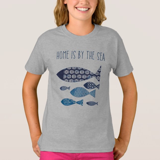 Küstenkunst | Zuhause liegt direkt am Meer T-Shirt (Vorderseite)