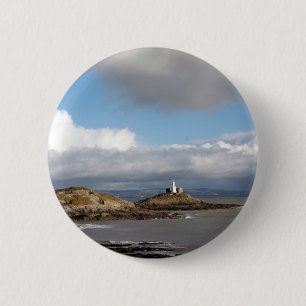 Küstenlandschaft und Leuchtturm Button