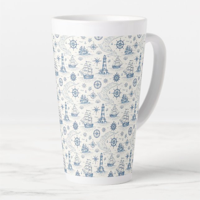 Küstenleben Ozeane Blau Milchtasse (Rechte Ecke)