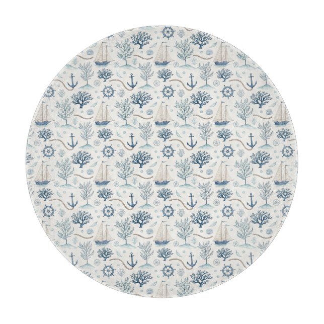 Küstenleben Ozeane Blau Schneidebrett (Vorderseite)
