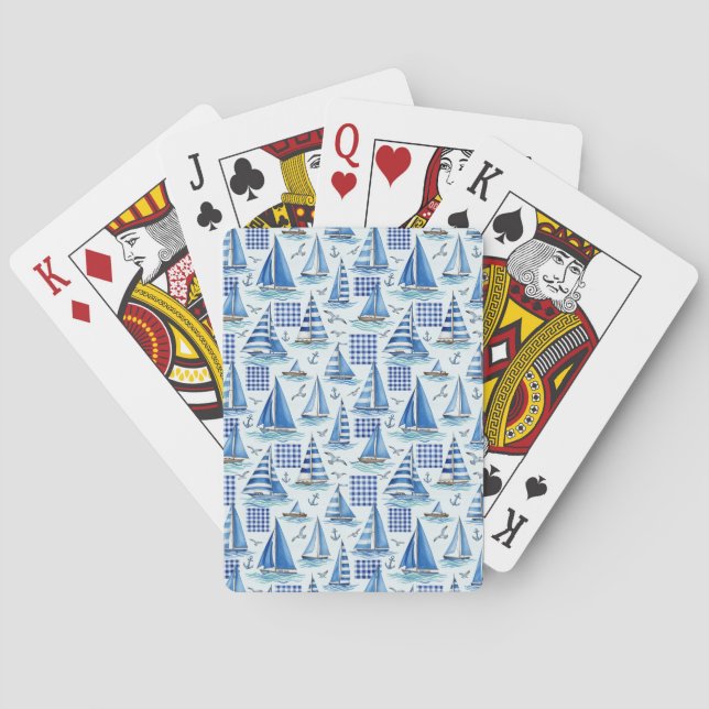 Küstenleben Ozeane Blau Spielkarten (Rückseite)