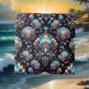 Küstenleben   Schwarze Meeresmuschel Opal Diamant Fliese