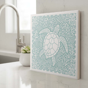 Küstenleben-Serie Turtle Teal D1208 Fliese