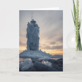 Küstenleuchtturm im Winter Karte
