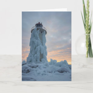 Küstenleuchtturm im Winter Karte