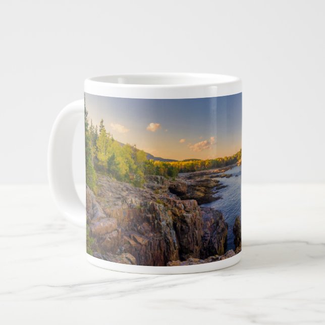 Küstenlinie | Acadia National Park, Schooner Head Jumbo-Tasse (Vorderseite Links)