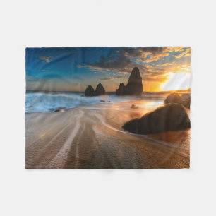 Küstenlinie an Sonnenuntergang Nordkalifornien Fleecedecke