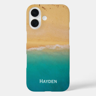 Küstenlinie aus der Luft Cool Personalisiert iPhone 16 Hülle