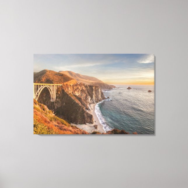 Küstenlinie | Bixby Bridge, Big Sur California Leinwanddruck (Vorderseite)