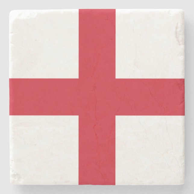 Küstenlinie der englischen Flagge Steinuntersetzer (Vorderseite)