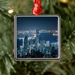 Küstenlinie Hong Kong Island, Asien Ornament Aus Metall