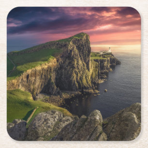 Küstenlinie   Insel Skye, Schottland Rechteckiger Pappuntersetzer