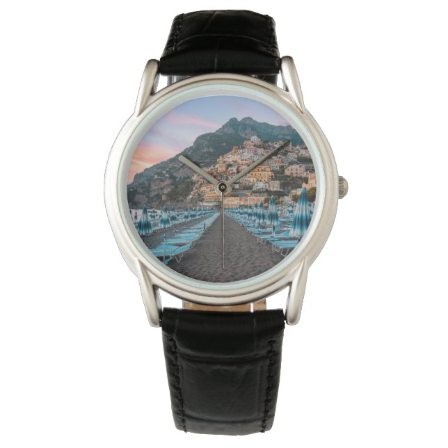 Küstenlinie | Kampanien, Italien Armbanduhr (Vorderseite)