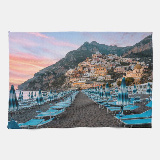Küstenlinie | Kampanien, Italien Geschirrtuch (Horizontal)