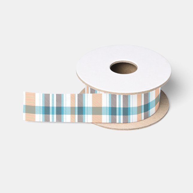 Küstenlinie kariert satinband (Spule)