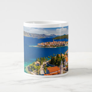Küstenlinie Korcula Town, Korcula Island, Kroati Jumbo-Tasse