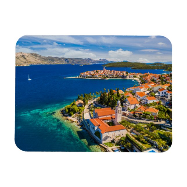 Küstenlinie | Korcula Town, Korcula Island, Kroati Magnet (Horizontal)